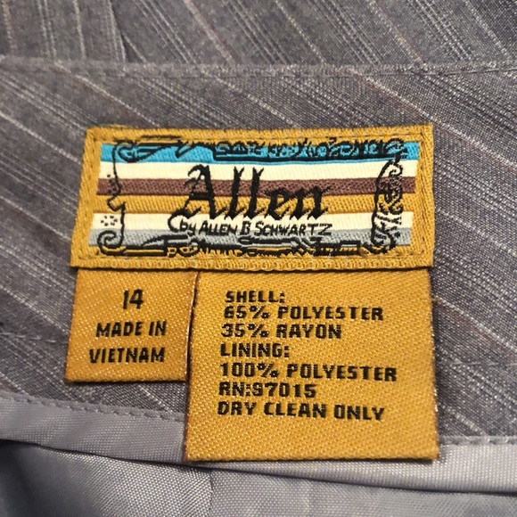 Allen by Allen Schwartz size 14 Gray Stripe/Lined Suit - Picture 8 of 9